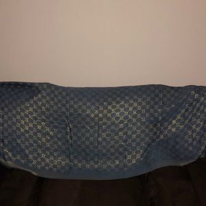 Gucci Scarf Two Tone Light Blue & Gold